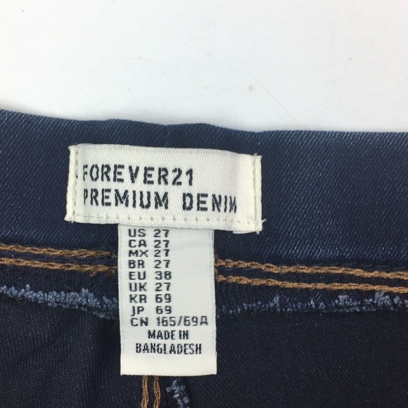 Forever 21 Blue Jean Jeggings Size 27 Dark *I - Picture 5 of 6